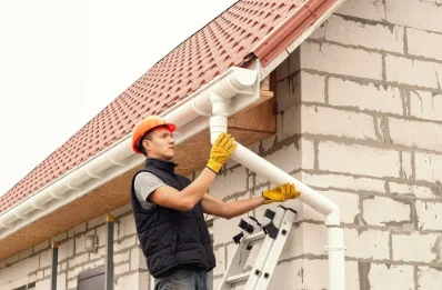 Pose et remplacement de gouttières à Donnement